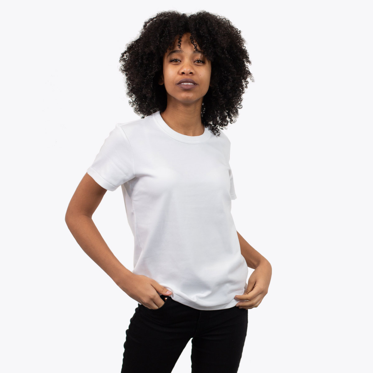 Basic white cotton t-shirt - Domipack